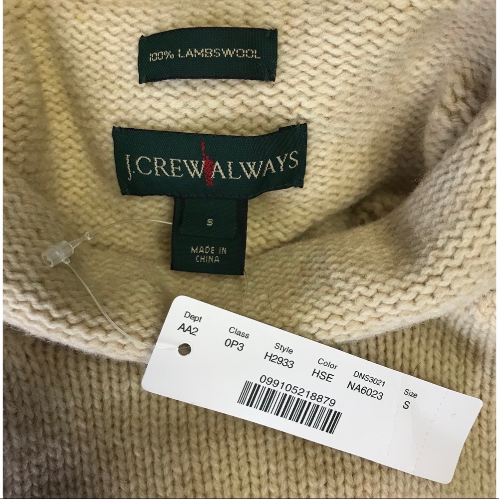 J Crew Cream Lambs Wool Sweater NWT - Picture 4 of 4